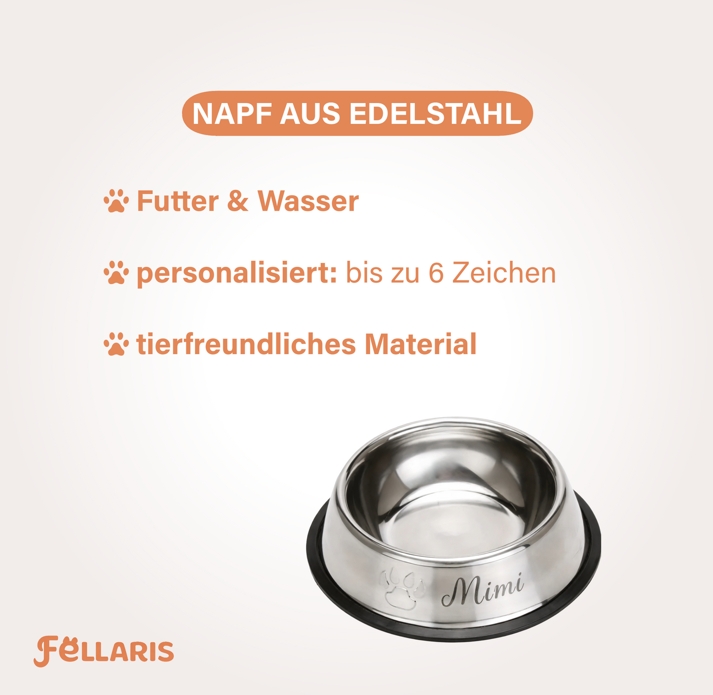 Edelstahl-Napf [personalisiert]